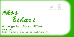 akos bihari business card